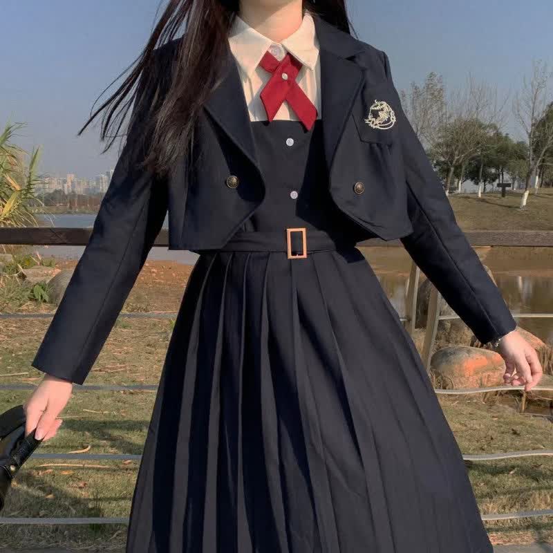 初中生高中生大学生青少女傲慢jk制服套装护奶裙套版基础款暗黑系