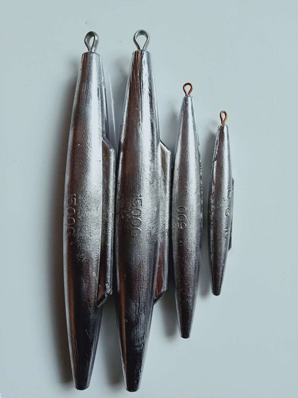 梭形直柱长条形铅坠海钓船钓防挂底鲨鱼鳍铅坠鱼坠海钓铅陀 鲨鱼鳍