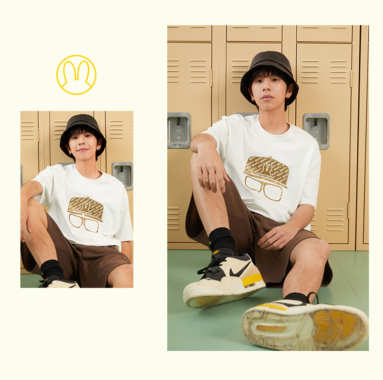 miffy/米菲夏季简约印花短袖女圆领t恤男ins超火潮牌情侣上衣潮流