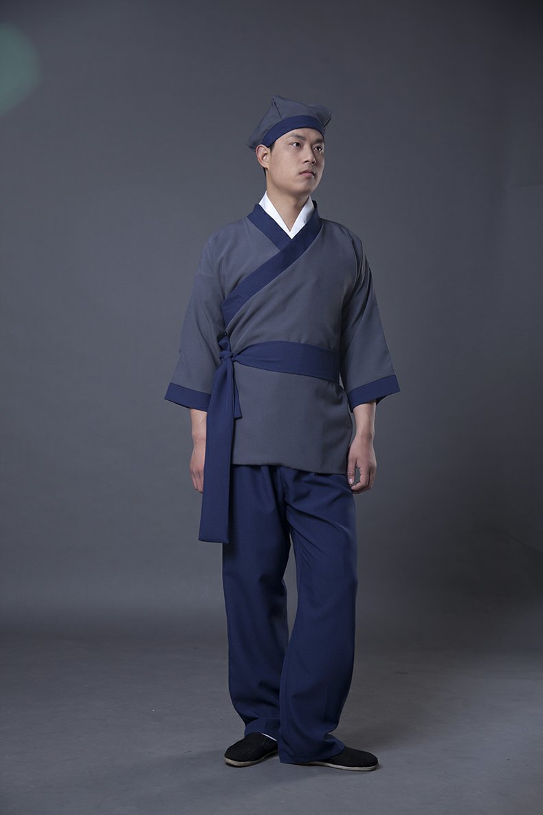 服古装汉服古代家丁小二仆人书生演出茶馆酒店保洁工作服装男女表演