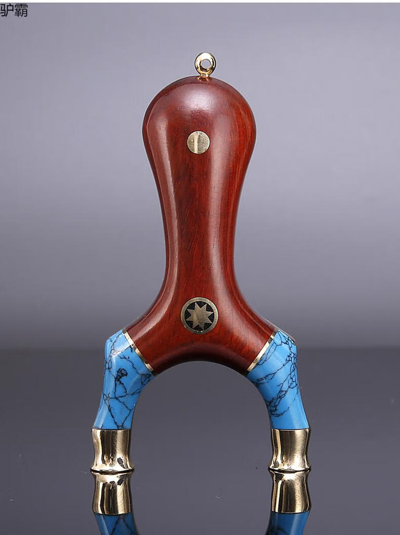 驴霸实木紫檀反曲飞虎叉弹弓圆撑头扁皮筋弹工精准度弾弓竞技沙漠铁裸