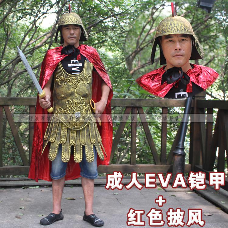 勇士古代盔甲將軍騎士戰士可穿戴套裝2021兒童eva鎧甲銀帽戰裙胸甲劍