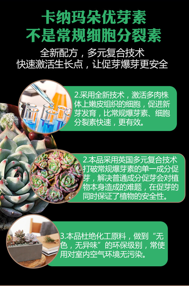 可狄卡纳玛朵卡纳玛朵优芽素多肉专用促芽爆芽素叶插苗老桩培养多头