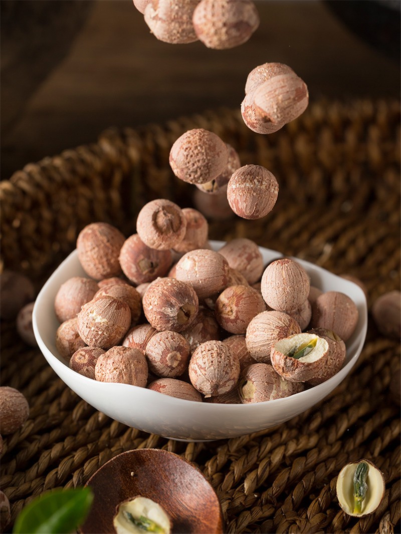 源外园湖南湘潭有心红莲子有皮有芯红皮莲子干货500g