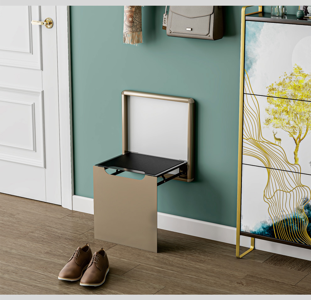 多丽丝小镇超薄隐藏式壁挂墙式折叠凳玄关椅换鞋凳家用门口鞋柜穿鞋凳