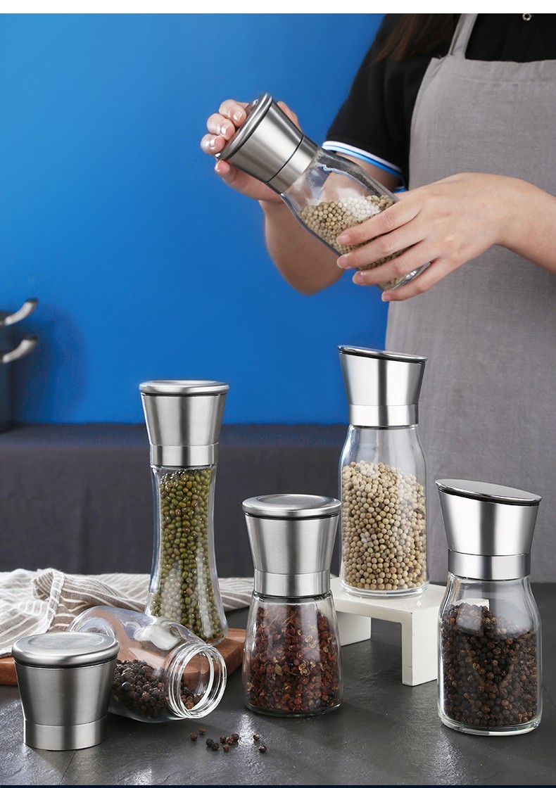 华派不锈钢研磨器手动黑胡椒研磨瓶花椒粉研磨工具调料罐调味捣碎磨碎