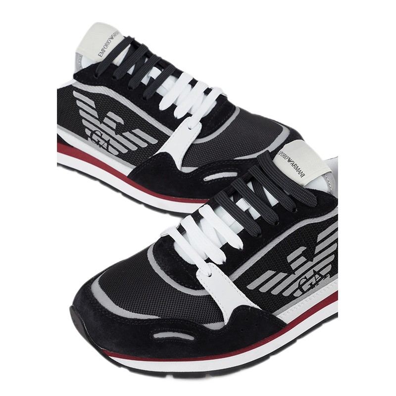 armani/阿玛尼2022新款男鞋时尚绒面低帮系带百搭运动鞋休闲跑步鞋