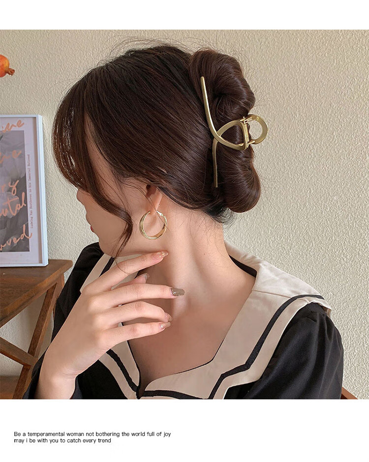 高端大号发夹后脑勺韩国感鲨鱼夹女发量多金属头发抓夹子头饰发卡