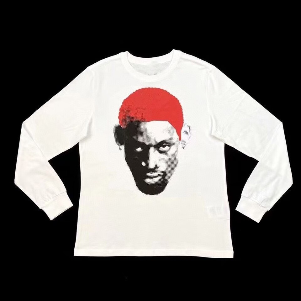 腾讯体育旗舰店春秋新款大虫凝视罗德曼头像款圆领tee篮球运动休闲t恤