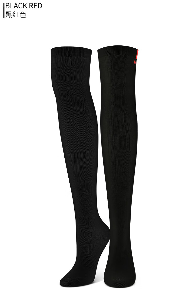 pga秋冬新款高尔夫女士过膝袜纯棉长筒袜修身显瘦pga202009白黑色