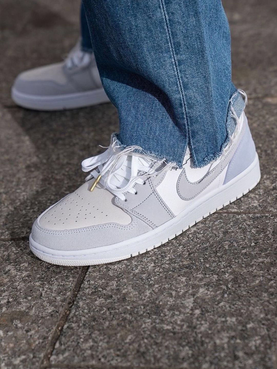 aj男鞋板鞋aj1low低帮篮球鞋夏季透气女鞋学生运动休闲情侣北卡蓝 小