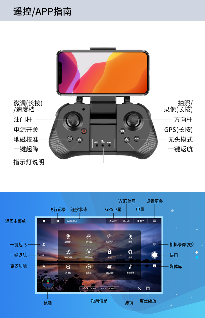 无人机航拍高清专业超长续航2小时成人飞行1000米gps遥控飞机4k飞行器