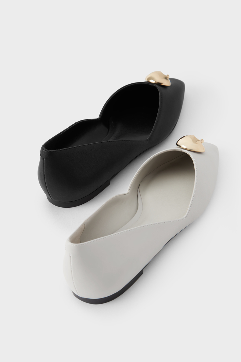 charleskeith早春新品ck170900226女士几何装饰平底奥赛鞋粉白色chalk