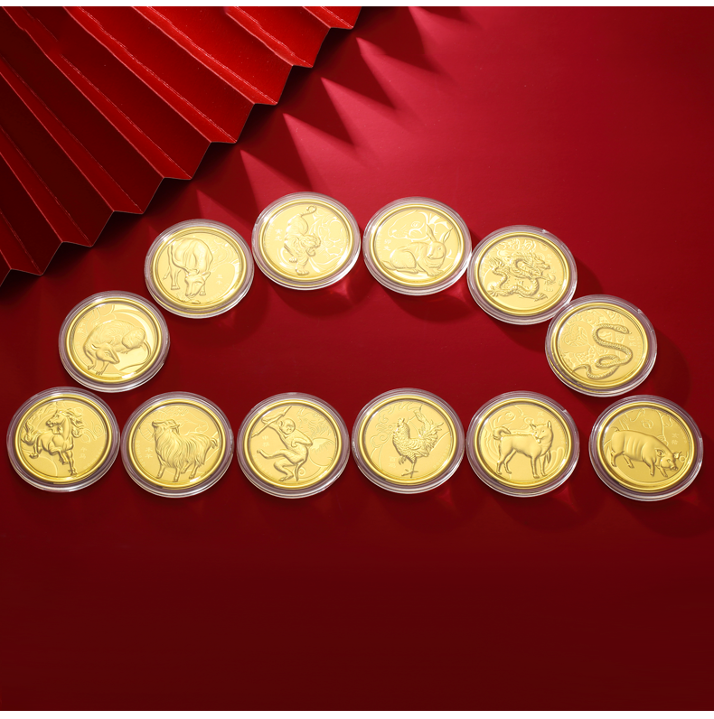 红色年轮 9999足金金币十二生肖牛2021新年牛年纪念币黄金压岁钱 小