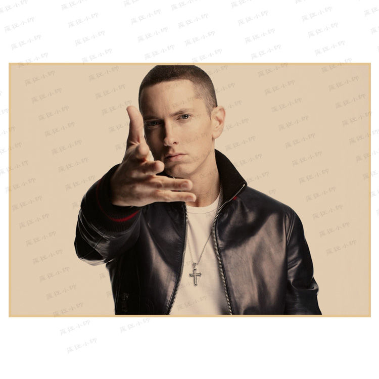 索芙太 痞子阿姆埃米纳姆eminem复古牛皮纸海报姆爷说唱歌手饶舌宿舍