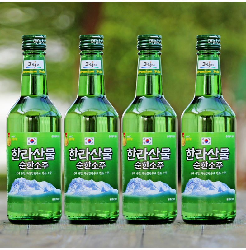 汉拿山韩国原装原瓶进口21度烧酒19度淡味烧酒济州蒸馏酒360ml21度360