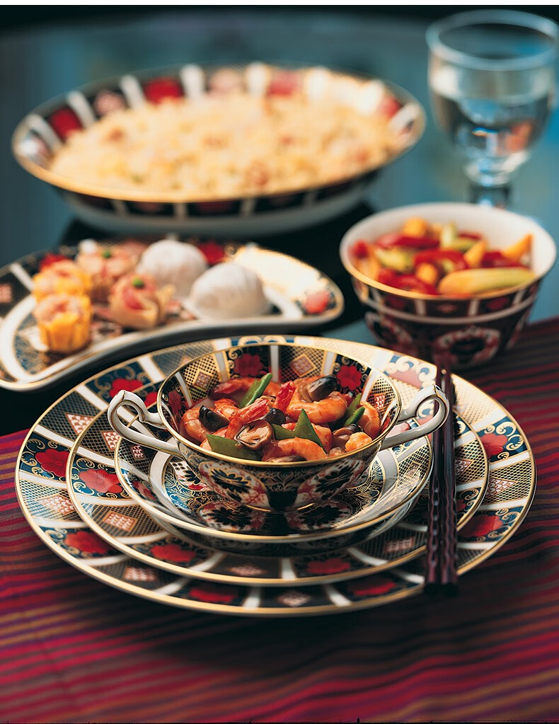 royalcrownderby德贝古典伊万里餐具骨瓷欧式色拉麦片碗英国色拉碗