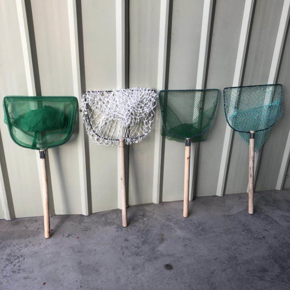 推虾网手推三角捞鱼网抓鸡专用网养殖场抄网捕螺丝河虾网兜白色密眼款