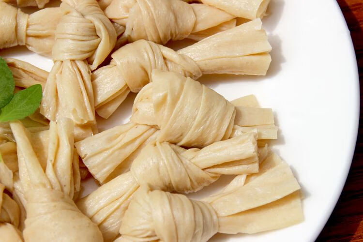 茗播百叶结 腐竹结豆制品干货豆皮扣农家自制蛋白肉人造肉豆扣火锅