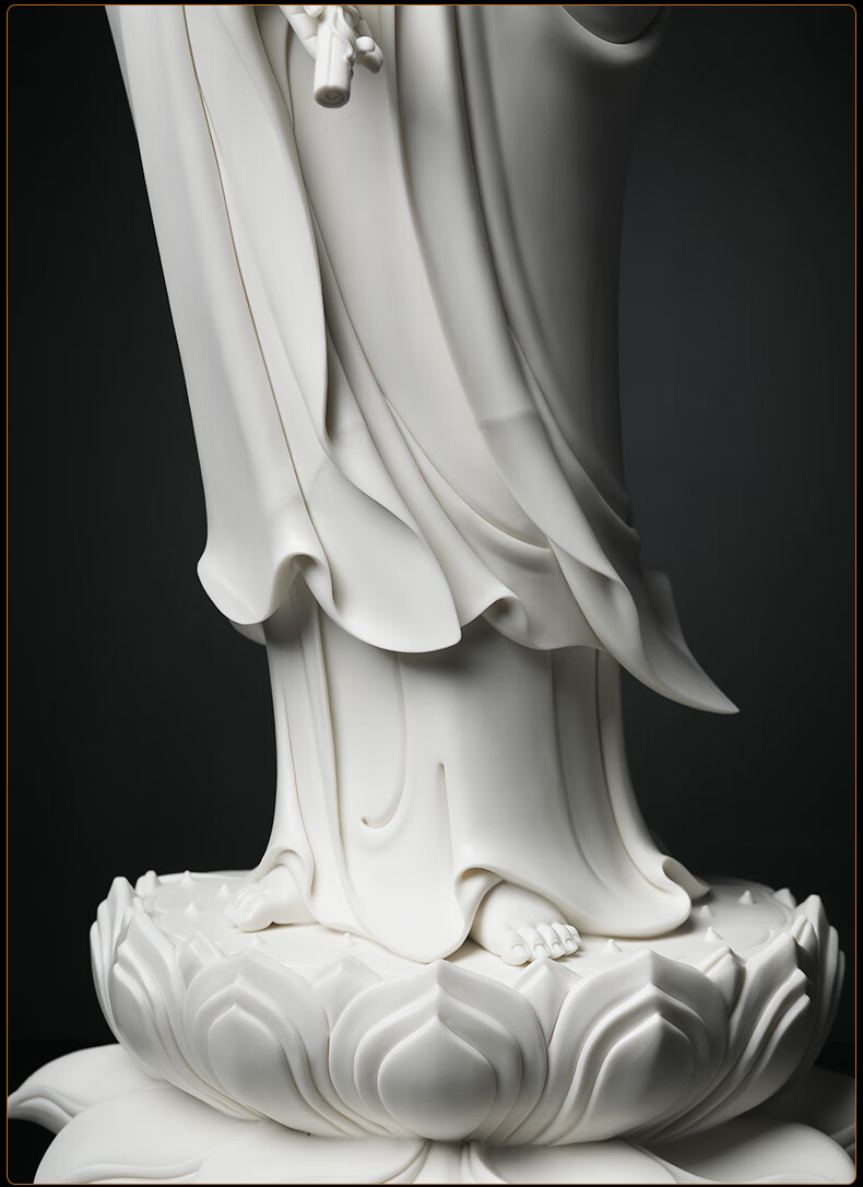 戴玉堂祥云立台莲大势至菩萨站像德化白瓷佛像摆件家用供奉林建平大师