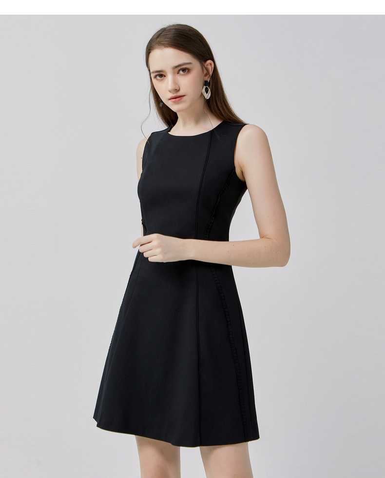 g2000女装秋冬新款无袖优雅小黑裙名媛修身显瘦连衣裙短裙女86263003