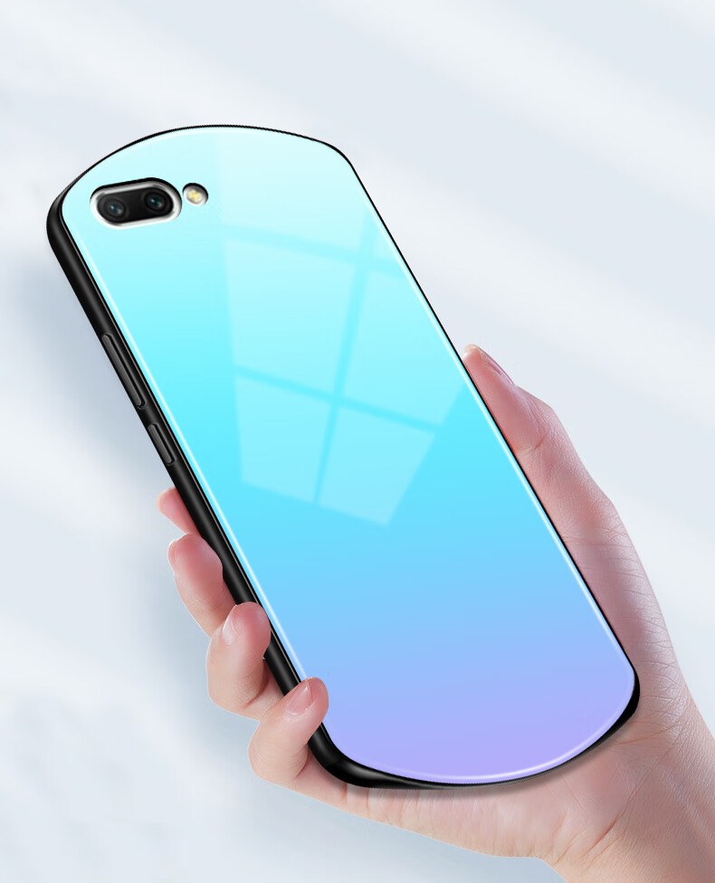 oppor11手机壳r11s手机壳网红女款玻璃镜面椭圆形可爱时尚潮防摔