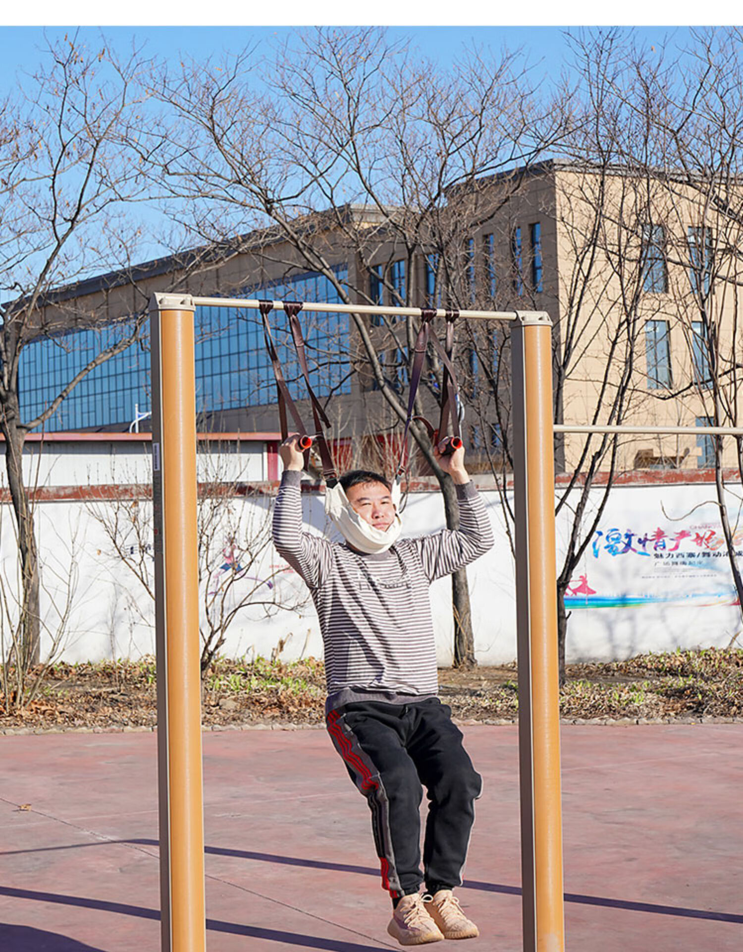 颈椎牵引带吊带加强型牵引1器吊单杠悬吊拉伸网红吊脖子带家用 草绿色