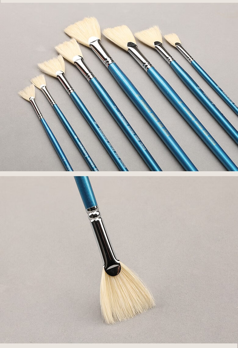 榭得堂686猪鬃鱼尾扇形笔水粉笔油画笔单支美术颜料画笔4