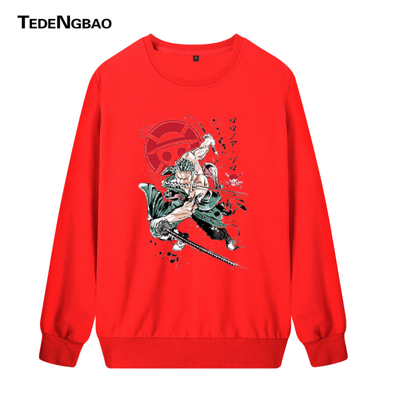 海贼王联名卫衣服男索隆同款衣服潮流休闲春秋ins圆领长袖t恤打底