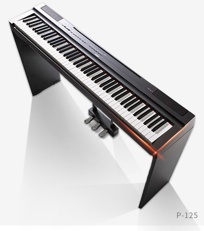 电子钢琴成人儿童专业考级初学入门家用p125wh白色主机单踏板官方标配