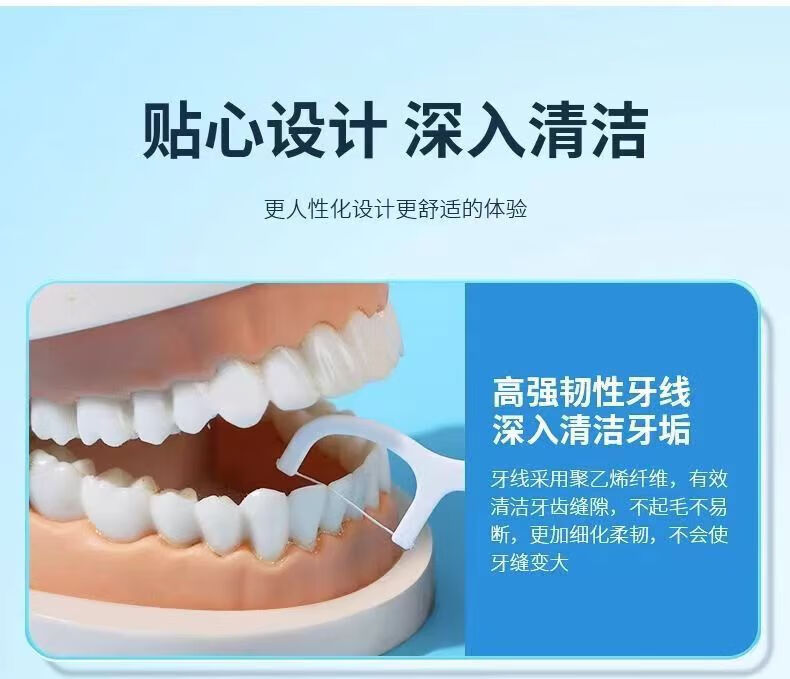 经典牙线棒 家庭装家用牙签一次牙线一次性四盒200支性牙线 四盒200支详情图片7