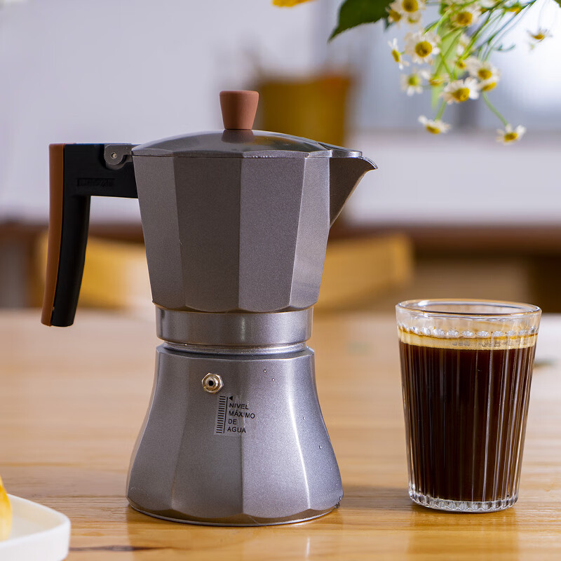 摩卡壶单阀铝质摩卡壶手冲壶咖啡器具八角咖啡壶煮家用 lism 3杯约100