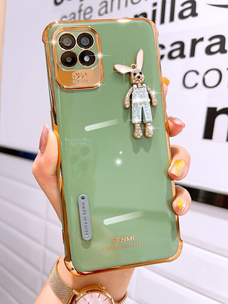 威布斯适用opporeno4se手机壳轻奢风网红女神oppo电镀金边reno4se外壳