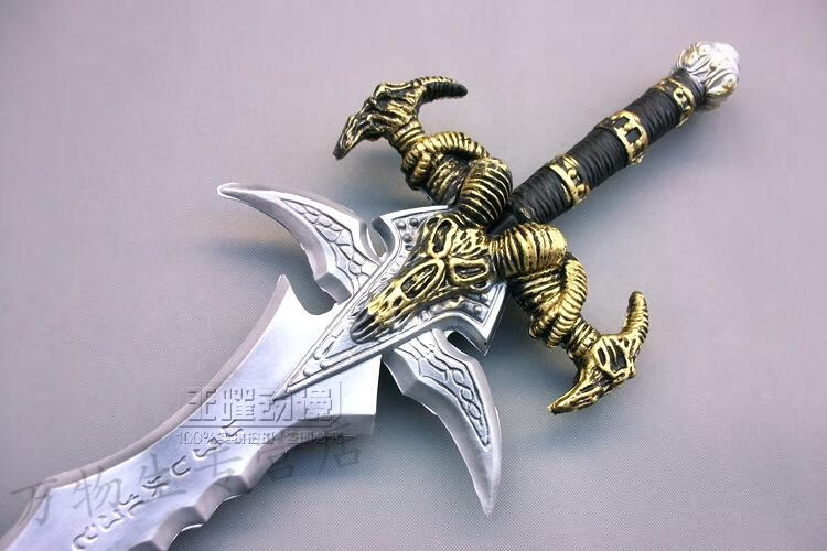 魔兽世界霜之哀伤黑剑阐释者pu泡棉武器橡胶仿真刀剑儿童节玩具 fate