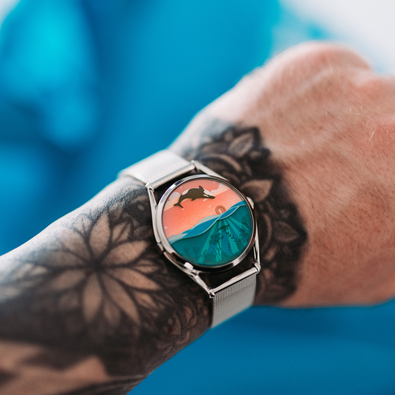 海外官网mrjones创意手表watches无所事事的下午游泳池男女情侣腕表