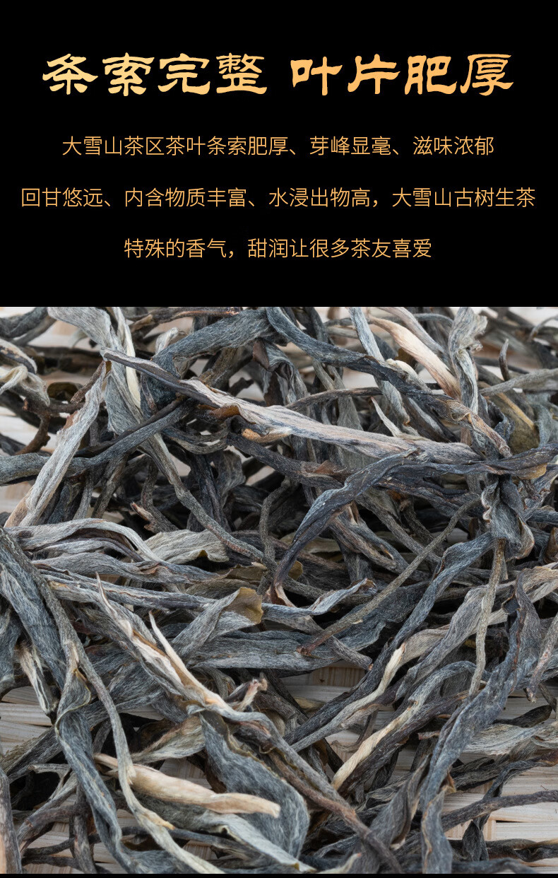 冰勐号茶叶 勐库大雪山古树普洱生茶 兰花密香晒青毛茶 源头产地茶叶