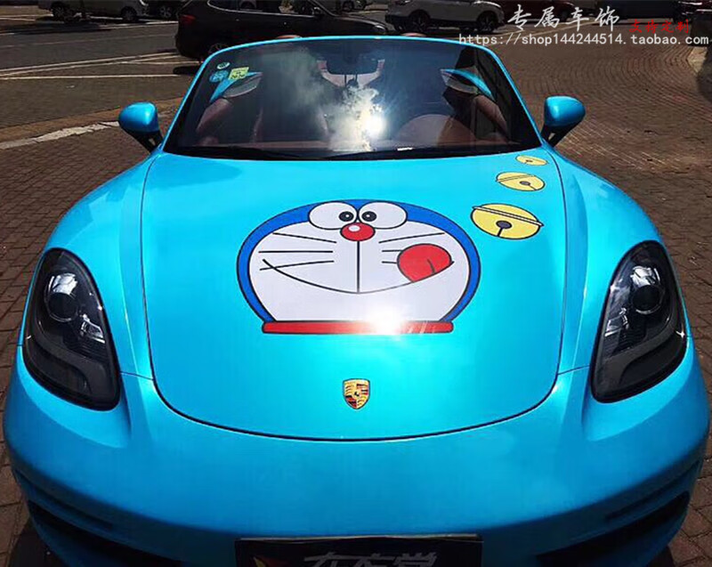 适用于汽车贴纸哆啦a梦机器猫机盖贴引擎盖车头盖叮当猫蓝胖子遮挡刮