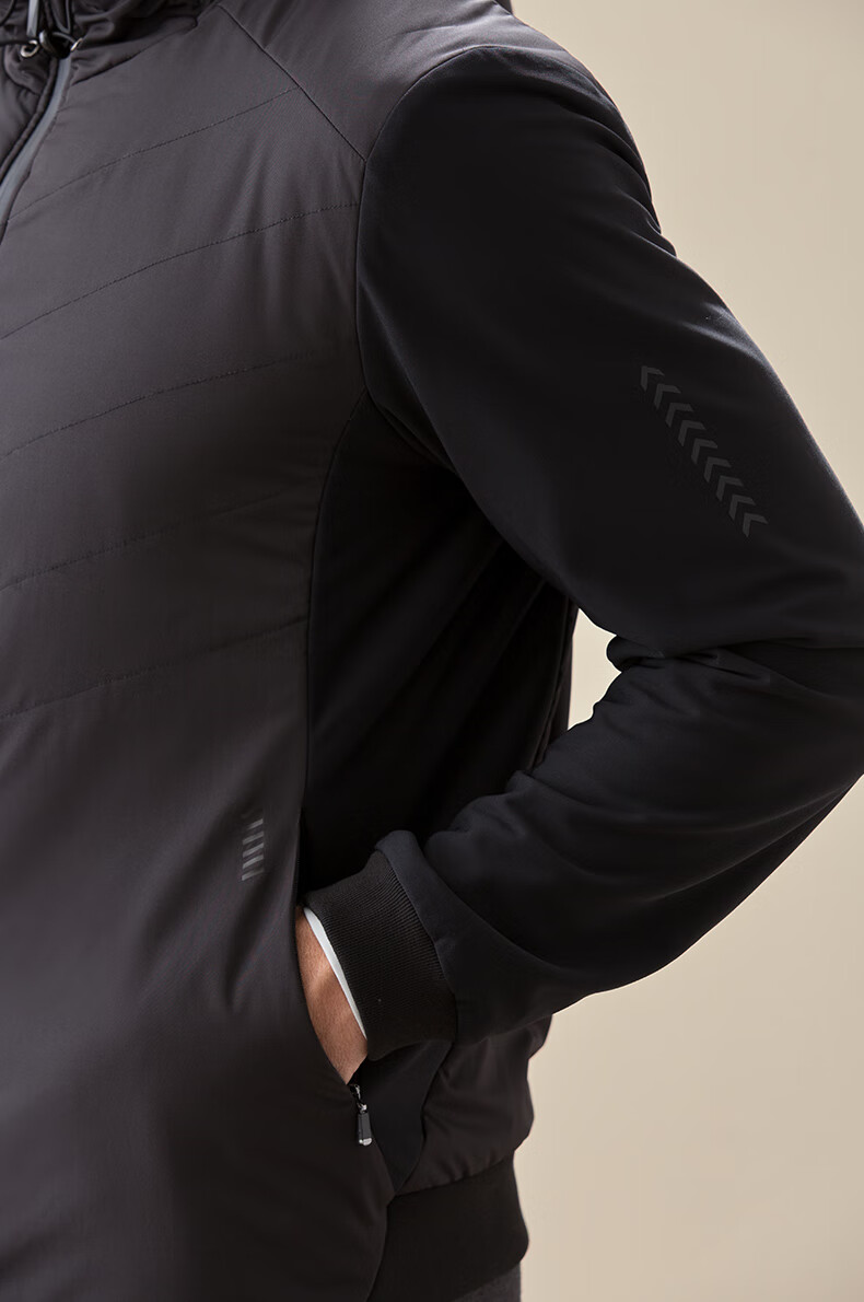 爱慕先生外套男士20aw酷感运动拉链长袖外套ns62d961 黑色 185