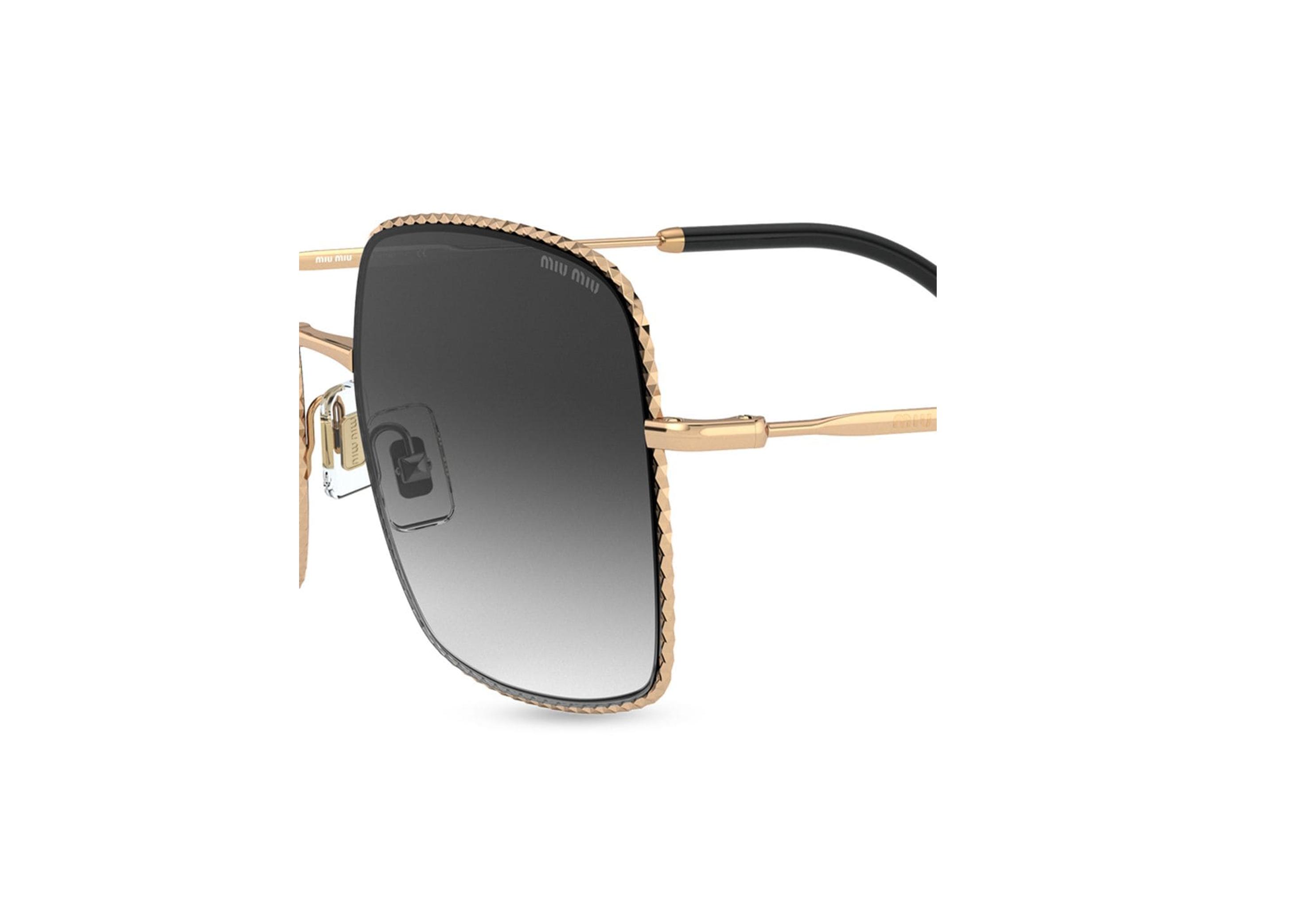 缪缪(miumiu)21春夏女士方框太阳眼镜mu61vs7oe5d1 黑色 56【图片