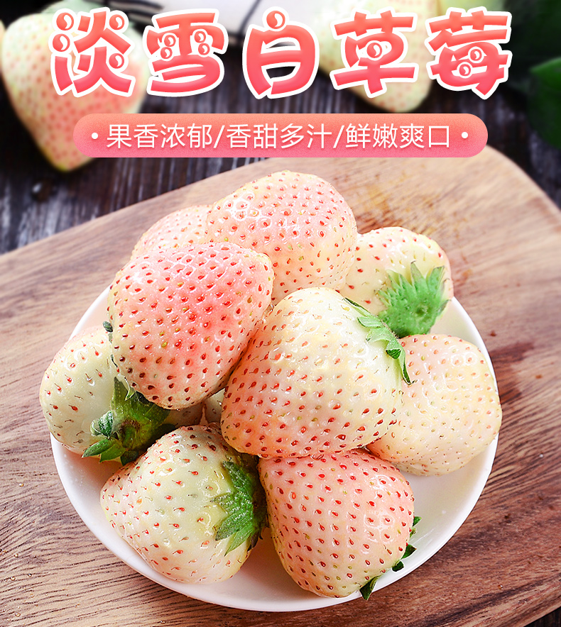 淡雪白草莓1盒/2盒新鲜当季奶油大草莓白雪公主 二盒(40个)