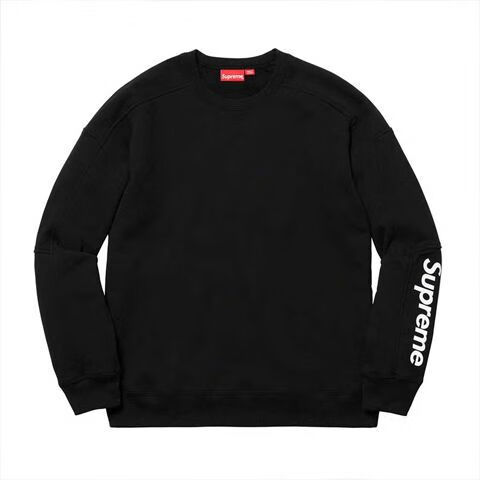 supreme联名拼接麒麟臂圆领男女卫衣宽松情侣宽松潮牌同款 5502黑色 s