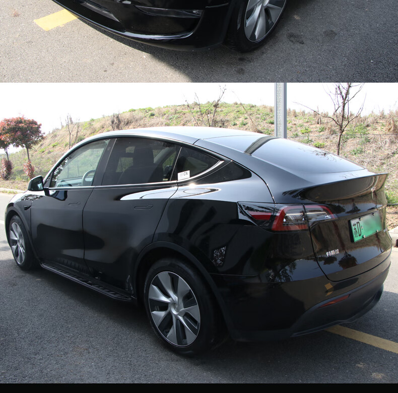 点缤 专用于特斯拉model y脚踏板改装黑武士侧踏板原车装饰铝合金侧裙