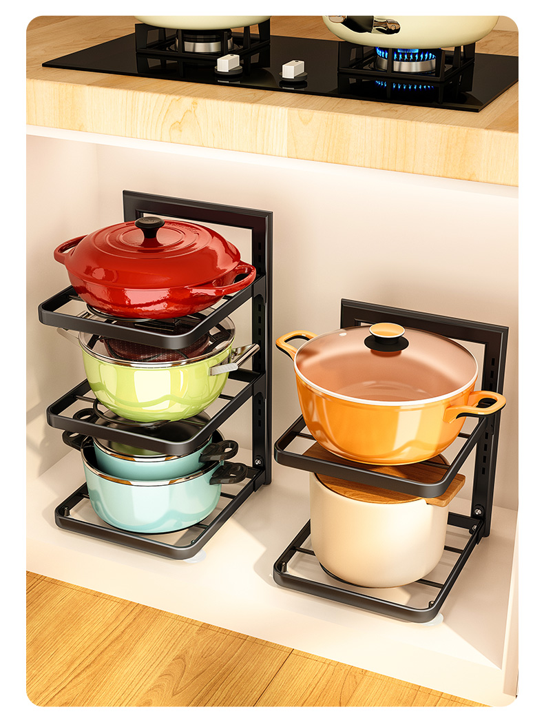 loke厨房置物架放锅架子落地多层多功能下水槽锅具收纳架转角架方形