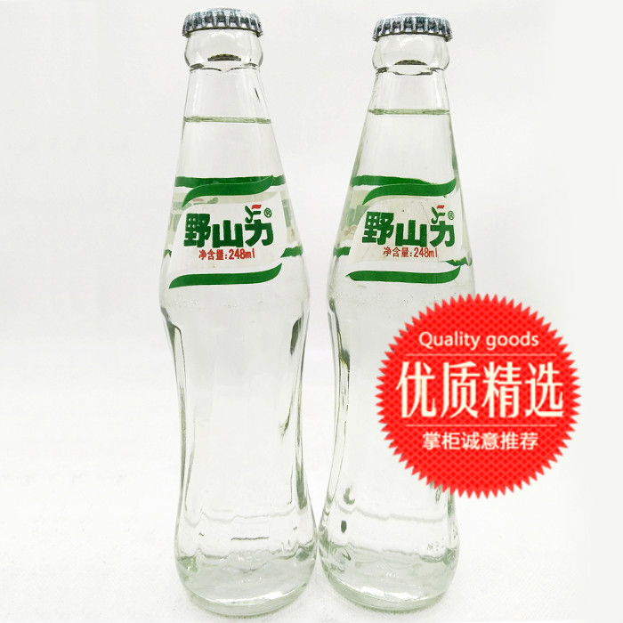 野山力 248ml*6瓶 玻璃瓶汽水本溪特产老口味茶美特柠檬味碳酸泡沫
