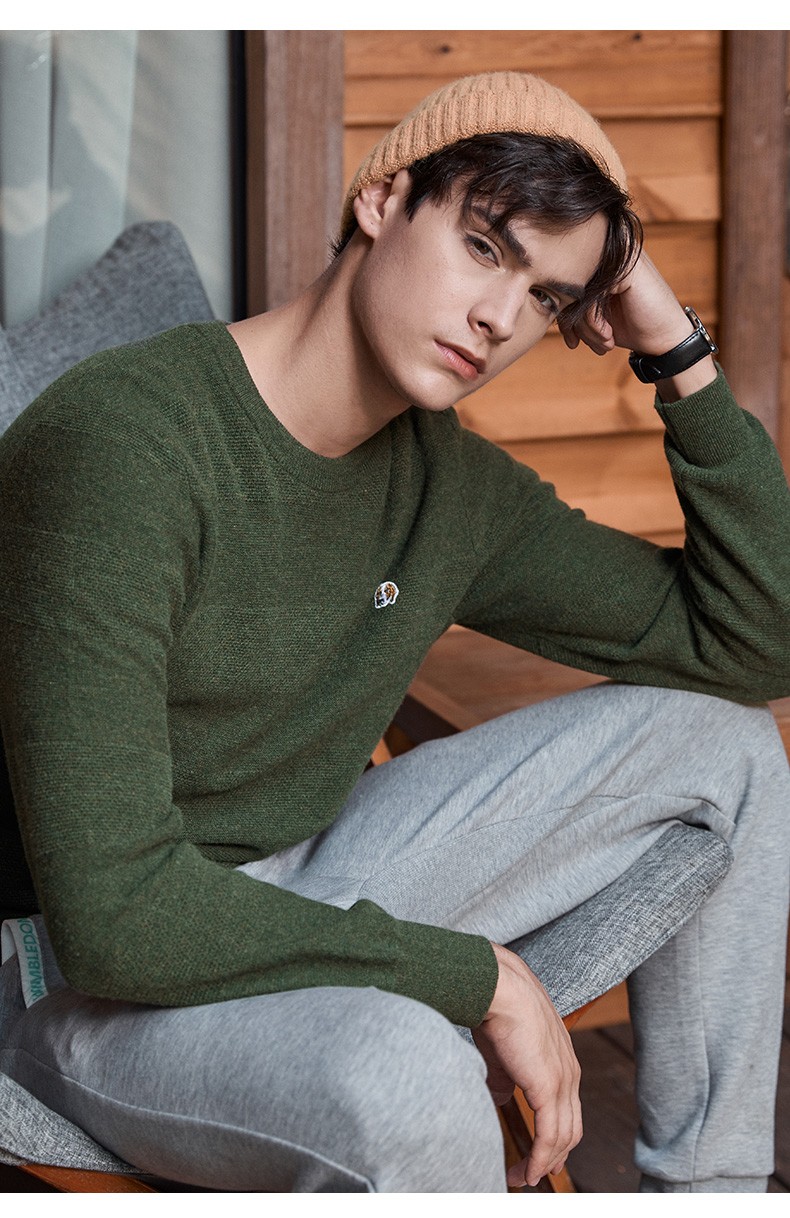 哈吉斯hazzys【phiz系列】 秋冬羊毛衫男英伦都市针织abyzd09di21 深