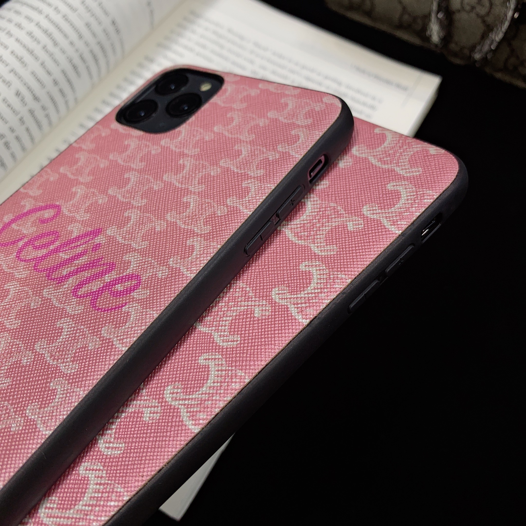 斐喆celine老花11pro适用苹果xs max手机壳iphonex/xr女款8plus粉色7p