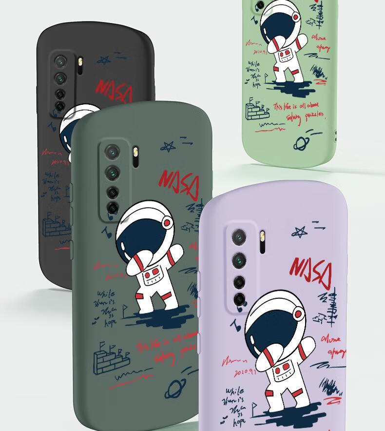 正尼华为nova7手机壳椭圆液态硅胶nova7se卡通宇航员保护套nova7pro