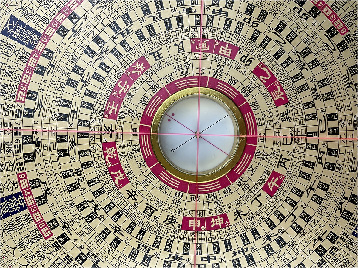 知茗高精度风水罗盘8寸三元三合综合盘纯铜面板铝合金罗经春节