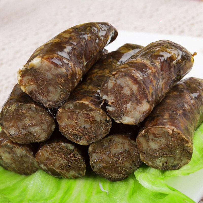 莱芜香肠山东南肠腊肠腊肉黑猪莱芜纯瘦肉黑香肠一袋400g一袋