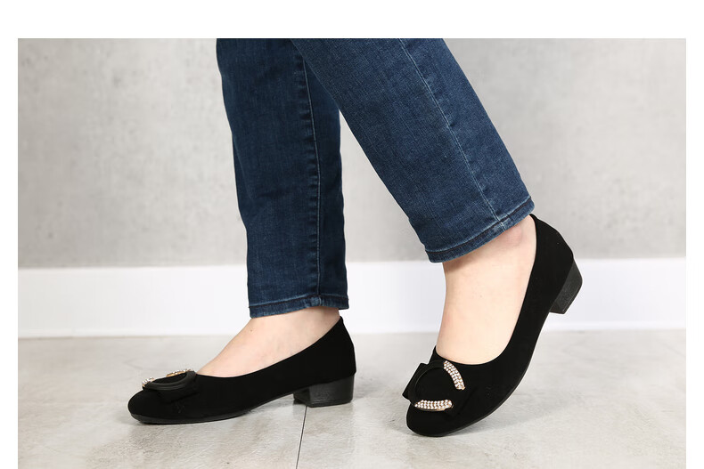 老美华妈妈鞋老北京布鞋女低跟低帮鞋舒适布鞋米色37